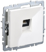 BRITE Розетка компьютерная RJ45 кат.5E РК10-БрБ белый - IEK (ИЭК), артикул BR-K10-1-K01