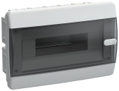 Корпус пластиковый встраиваемый на 12 модулей ЩРВ-П-12 IP41 UNION Compact черная прозрачная дверь - артикул UIC-KP12-V-12-41-K01