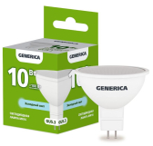 Лампа светодиодная MR16 софит 10Вт 230В 6500К GU5.3 GENERICA - артикул LL-MR16-10-230-65-GU5-G