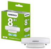 Лампа светодиодная T80 таблетка 8Вт 230В 6500К GX53 GENERICA - артикул LL-T80-08-230-65-GX53-G