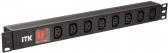 Блок розеток PDU7 C13 с LED 1U вх. C14 без шнура - артикул PH12-7C133