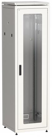 Шкаф сетевой 19 LINEA N 42U 600х800 мм стеклянная передняя дверь. задняя металлическая серый - IEK (ИЭК), артикул LN35-42U68-GM