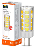 Лампа светодиодная CORN капсула 3Вт 12В 3000К керамика G4 - IEK (ИЭК), артикул LLE-CORN-3-012-30-G4
