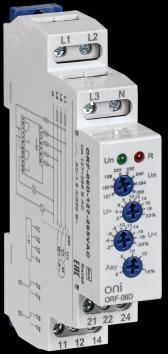 Реле фаз ORF-06D 3ф. 2 конт. 127-265В AC с контр  нейтр. ONI (ORF-06D-127-265VAC) - артикул ORF-06D-127-265VAC