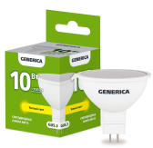 Лампа светодиодная MR16 софит 10Вт 230В 3000К GU5.3 GENERICA - артикул LL-MR16-10-230-30-GU5-G