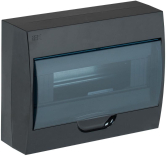 Корпус модульный пл. нав. ЩРН-П-12 черный IP41 - IEK (ИЭК), артикул MKP12-N-12-41-K02