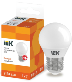 Лампа светодиодная G45 шар 9Вт 230В 3000К E27 - IEK (ИЭК), артикул LLE-G45-9-230-30-E27