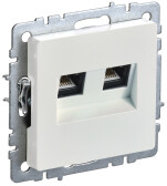 BRITE Розетка двойная RJ11+RJ45 кат.5E РК/Т12-БрЖ жемчуг - артикул BR-KT20-O-1-K36