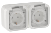 TORS Розетка 2-местная горизонтальная 16А IP55 TS322 белый IEK - артикул TS-R26-16-55-G-K01