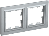 BRITE Рамка 2 поста РУ-2-БрА алюминий - IEK (ИЭК), артикул BR-M22-K47