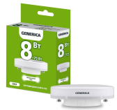 Лампа светодиодная T80 таблетка 8Вт 230В 4000К GX53 GENERICA - артикул LL-T80-08-230-40-GX53-G