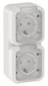 TORS Розетка 2-местная вертикальная 16А IP55 TS332 белый IEK - IEK (ИЭК), артикул TS-R26-16-55-V-K01