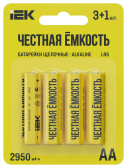 Батарейка щелоч. Alkaline LR6/AA (4шт/блистер) ПРОМО IEK - артикул ABT-LR06-OP-L04A