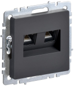 BRITE Розетка двойная RJ11+RJ45 кат.5E РК/Т12-БрГ графит - артикул BR-KT20-O-1-K53