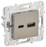 SKANDY Розетка USB A+C 18Вт SK-R13N никель IEK - артикул SK-U22-018-K50