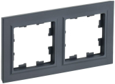 BRITE Рамка 2 поста РУ-2-БрГ графит - IEK (ИЭК), артикул BR-M22-K53