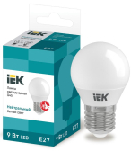 Лампа светодиодная G45 шар 9Вт 230В 4000К E27 - IEK (ИЭК), артикул LLE-G45-9-230-40-E27