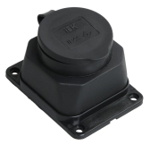 Розетка кабельная наружной установки IP44 16A 2P+E каучук ОМЕГА - IEK (ИЭК), артикул PKR11-016-2-K02