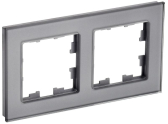 BRITE Рамка 2 поста РУ-2-2-БрСе стекло серый - артикул BR-M22-G-K03