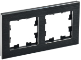BRITE Рамка 2 поста РУ-2-1-БрЧ металл черный - IEK (ИЭК), артикул BR-M22-M-K02