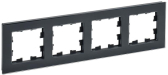 BRITE Рамка 4 поста РУ-4-2-БрЧ стекло черный - артикул BR-M42-G-K02