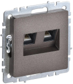 BRITE Розетка двойная RJ11+RJ45 кат.5E РК/Т12-БрТБ темная бронза - IEK (ИЭК), артикул BR-KT20-O-1-K45