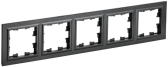 BRITE Рамка 5 постов РУ-5-БрЧ черный - артикул BR-M52-K02