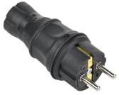 Вилка прямая 16А IP44 каучук черная GENERICA - артикул EVK20-016-01-44-K02-G