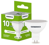 Лампа светодиодная MR16 софит 10Вт 230В 4000К GU5.3 GENERICA - артикул LL-MR16-10-230-40-GU5-G