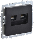 BRITE Розетка компьютерная двойная RJ45 кат.5E РК10-2-БрЧ черный - артикул BR-K20-1-K02