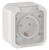 TORS Розетка 1-местная заземляющим контактом и крышкой 16А IP55 TS320 белый IEK - артикул TS-R16-16-55-K01