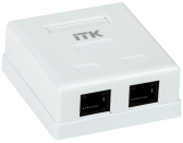 Розетка настенная инф. RJ-45 кат. 5е 2-порта | CS2-1C5EU-22 | ITK - артикул CS2-1C5EU-22