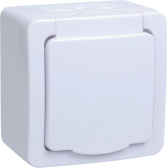 Гермес PLUS Розетка с заземлением наружная с крышкой IP54 - IEK (ИЭК), артикул ERMP12-K01-16-54-EC