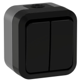 TORS Выключатель двухклавишный проходной 10А IP55 TS125 графит IEK - IEK (ИЭК), артикул TS-V22-0-10-55-K53