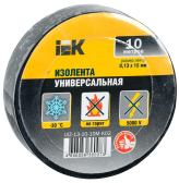 Изолента ПВХ черная 15мм 10м - IEK (ИЭК), артикул UIZ-13-10-10M-K02