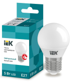 Лампа светодиодная G45 шар 5Вт 230В 4000К E27 - IEK (ИЭК), артикул LLE-G45-5-230-40-E27