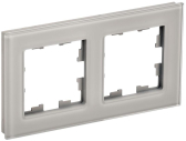 BRITE Рамка 2 поста РУ-2-2-БрД стекло дымчатый - артикул BR-M22-G-K30