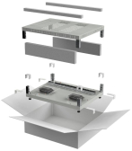 Комплект основание и крыша LINEA E 600х600мм шкафа 18-47U cер. - артикул LE35-XXX66-X