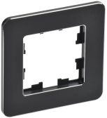 BRITE Рамка 1 пост РУ-1-1-Бр металл черный RE IEK - артикул BR-M12-M-01-K02