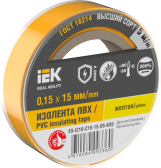 Изолента 0.15х15мм желтая 5м - IEK (ИЭК), артикул EX-IZ10-C15-15-05-K05