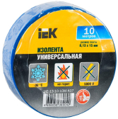 Изолента ПВХ синяя 15мм 10м - IEK (ИЭК), артикул UIZ-13-10-10M-K07