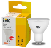Лампа LED ALFA PAR16 софит 8Вт 230В 3000К GU10 - IEK (ИЭК), артикул LLA-PAR16-8-230-3-GU10-6