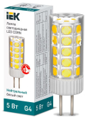 Лампа светодиодная CORN капсула 5Вт 12В 4000К керамика G4 - IEK (ИЭК), артикул LLE-CORN-5-012-40-G4