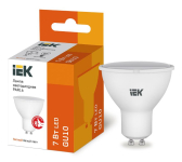 Лампа светодиодная PAR16 софит 7Вт 230В 3000К GU10 - IEK (ИЭК), артикул LLE-PAR16-7-230-30-GU10