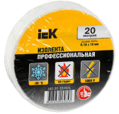 Изолента ПВХ белая 19мм 20м - IEK (ИЭК), артикул UIZ-20-10-K01