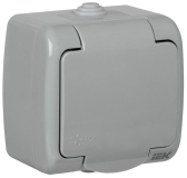 AQUATIC Розетка 1-ая с з/к откр. уст. 16А IP54    РСш12-2-А - артикул ERA12-K03-16-54