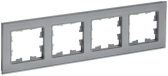 BRITE Рамка 4 поста РУ-4-2-БрСе стекло сер. - артикул BR-M42-G-K03