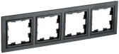 BRITE Рамка 4 поста РУ-4-БрЧ черный - IEK (ИЭК), артикул BR-M42-K02