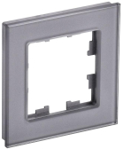 BRITE Рамка 1 пост РУ-1-2-БрСе стекло серый - IEK (ИЭК), артикул BR-M12-G-K03