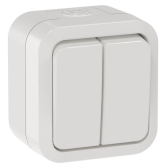 TORS Выключатель двухклавишный 10А IP55 TS305 белый IEK - IEK (ИЭК), артикул TS-V20-0-10-55-K01